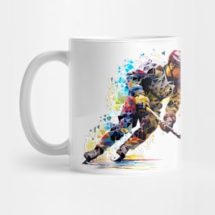 Ice Hockey Player Sport Game Champion Competition Abstract Mug